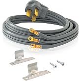 Eastman 3-Prong Electric Range Cord, 40 Amps, 5 Foot Length, Grey, 61268