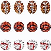 OLYCRAFT 12Pcs 3 Styles Rugby Basketball Baseball Rhinestone Clay Beads 15x10mm Rugby Rhinestone Beads 12mm Round Clay Disco Ball Bead Diamond Spacer Bead for Necklace Jewelry Making