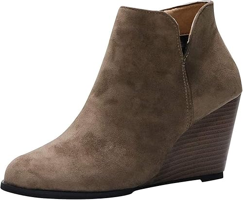 gray wedge ankle boots