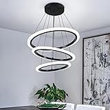 O'NEELDY Modern 3 Ring LED 52W Black Pendant Light