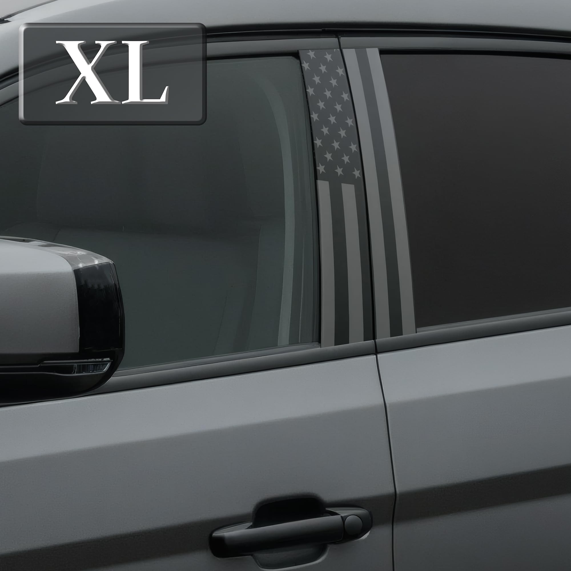Photo 1 of 2PCS XL B-Pillar Vinyl Wrap Set 12.6"×23.6" (Cut-to-Fit), Waterproof Car B Pillar Sticker Decal, Door Window Pillar Decals, Gloss Vinyl Car Wrap for SUVs Trucks Vans Vehicle (Flag Classic)