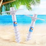 Ohuhu Beach Umbrella Sand Anchor Stand Holder with 5-Tier Screw, One Size Fits All Safe for Strong Wind, 2 Pack