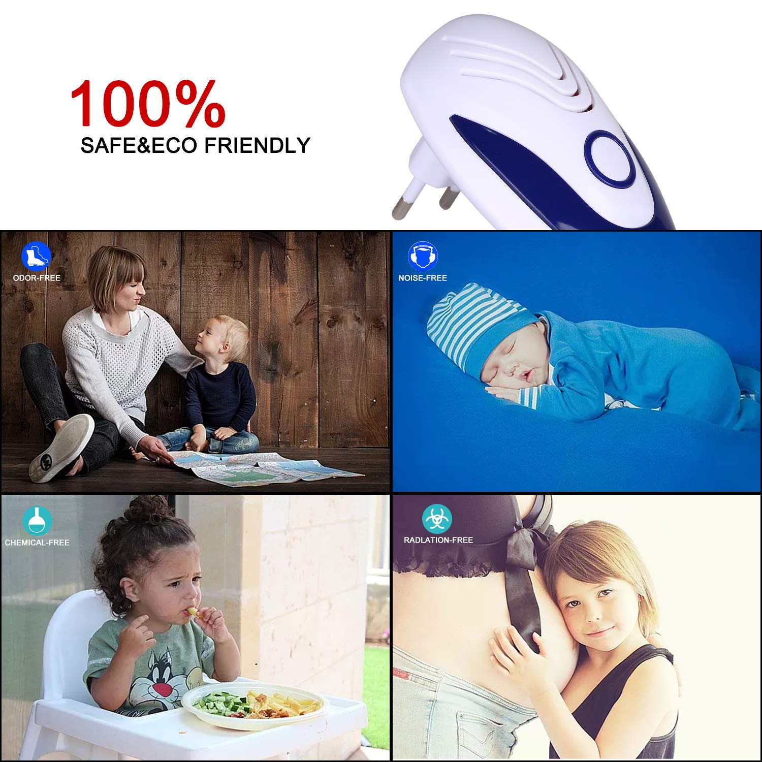 [2019 NEW] Repellente Ultrasuoni per Topi, Insetti, Zanzare, Ratti, Scarafaggi, Mosche,Pulci,Cani- Repeller ultrasonico controllo dei parassiti di Human & Pet Friendly, Niente più Trap, Spray & Bait