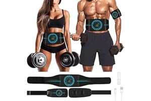 LESOFI ABS Stimulator,Ab Stimulator Muscle Toner, Muscle Machine Workout Equipment, Ab Toning Belt Muscle Toner Fitness Training for Abdomen/Stomach,Ab Trainer Body Shape Home/Office Weight Loss 3 Pack