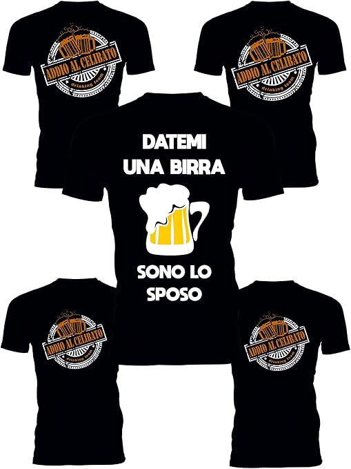 Pacchetto Tshirt Addio Al Celibato Datemi Una Birra Sono Lo Sposo Drinking Team Festeggia L Addio Al Celibato Dei Tuoi Amici Piu Cari Amazon It Sport E Tempo Libero