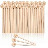 100Pcs Coffee Stirrers-5.9 Inch Natural Wooden Stir Sticks with Round Ends | Disposable Biodegradable Cafe Grade Coffee Stir Sticks Wood Beverage Mixer for Coffee Cocktails Milk Tea