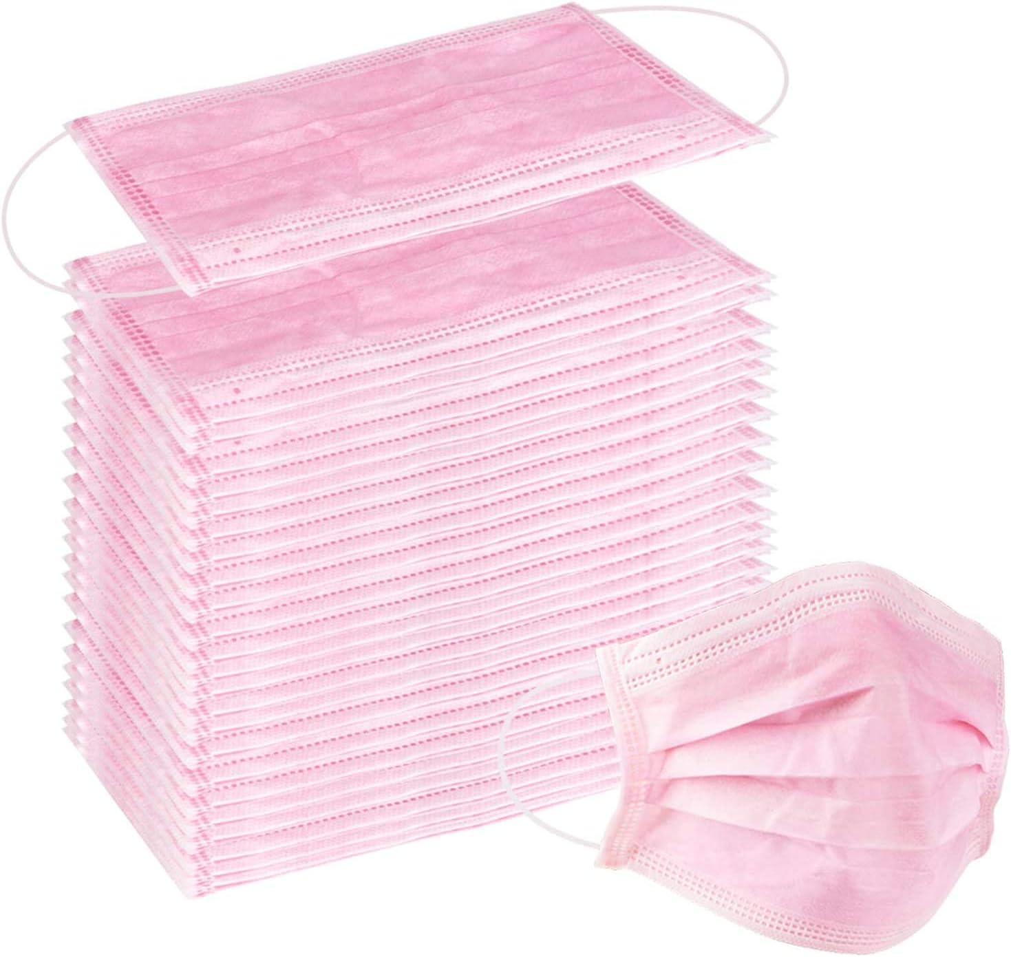 Pleated Earloop MASK Pink 50 PCS PER Box - Level 1