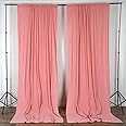BalsaCircle 10 ft x 10 ft Rose Quartz Pink Polyester Photography Backdrop Drapes Curtains Panels - Wedding Decorations Home Party Reception Supplies