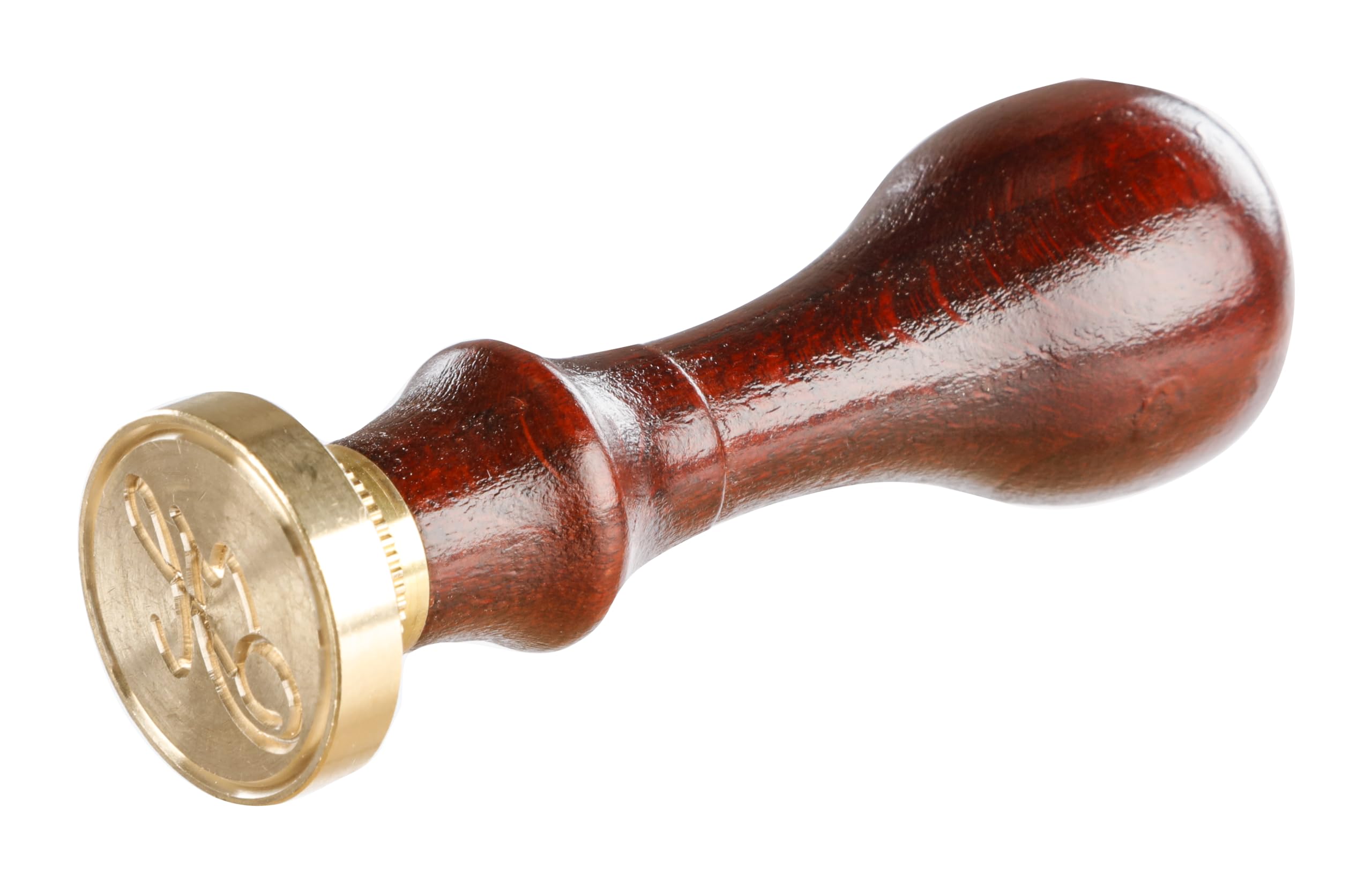 Jacques Herbin 40108T - A round seal with varnished wooden handle - Copperplate - The Letter H - Manufactured in France - Creative Art Tool - Wax Stamp — image 1