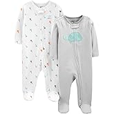 Simple Joys by Carter's unisex-baby Neutral 2-pack Cotton Footed Sleep and Play