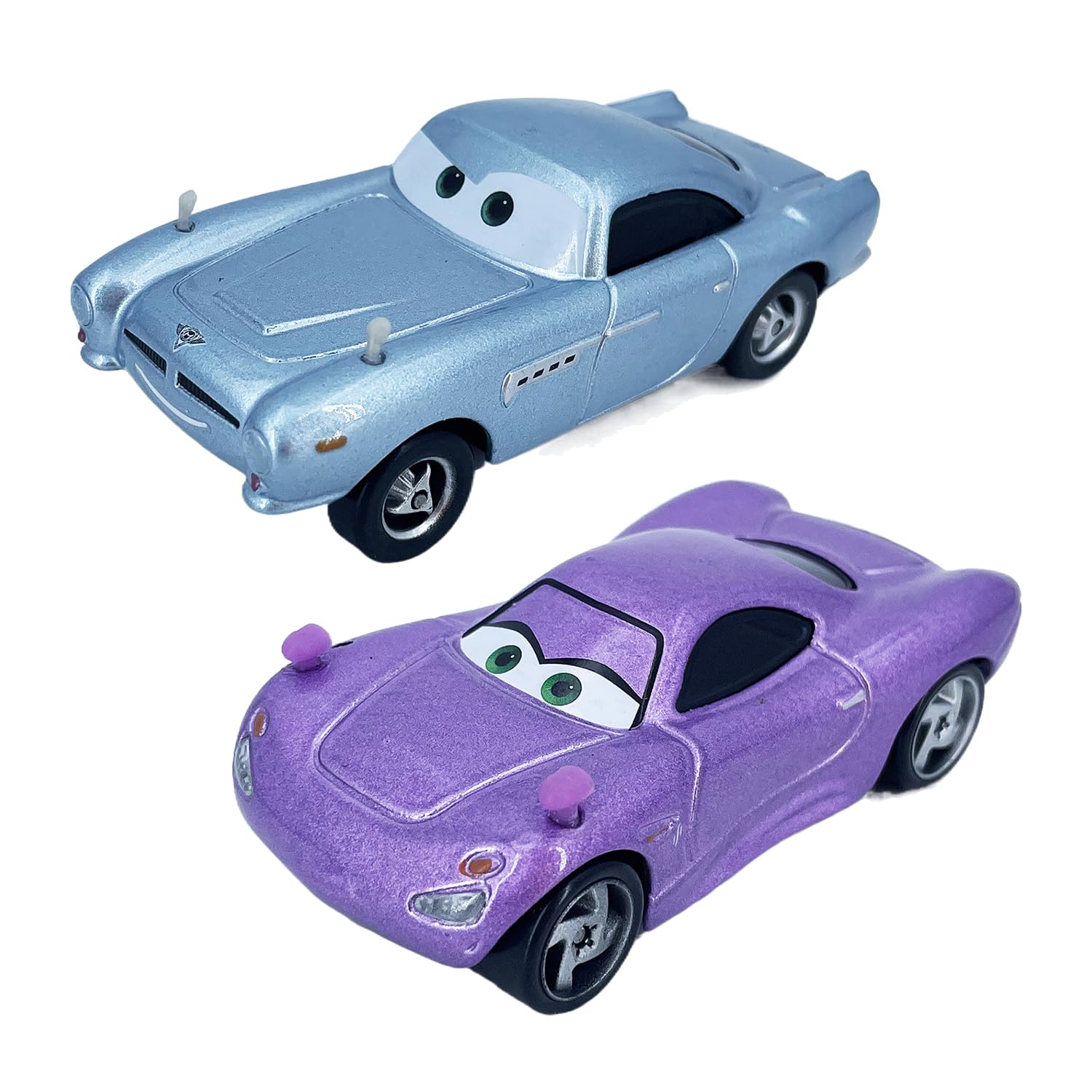 2PCS Portable Small Toy Car 1:55 Diecast Model Metal Body Racers for Preschool Kids 3+ Year Boy Gift (Mcmissile+Holly)