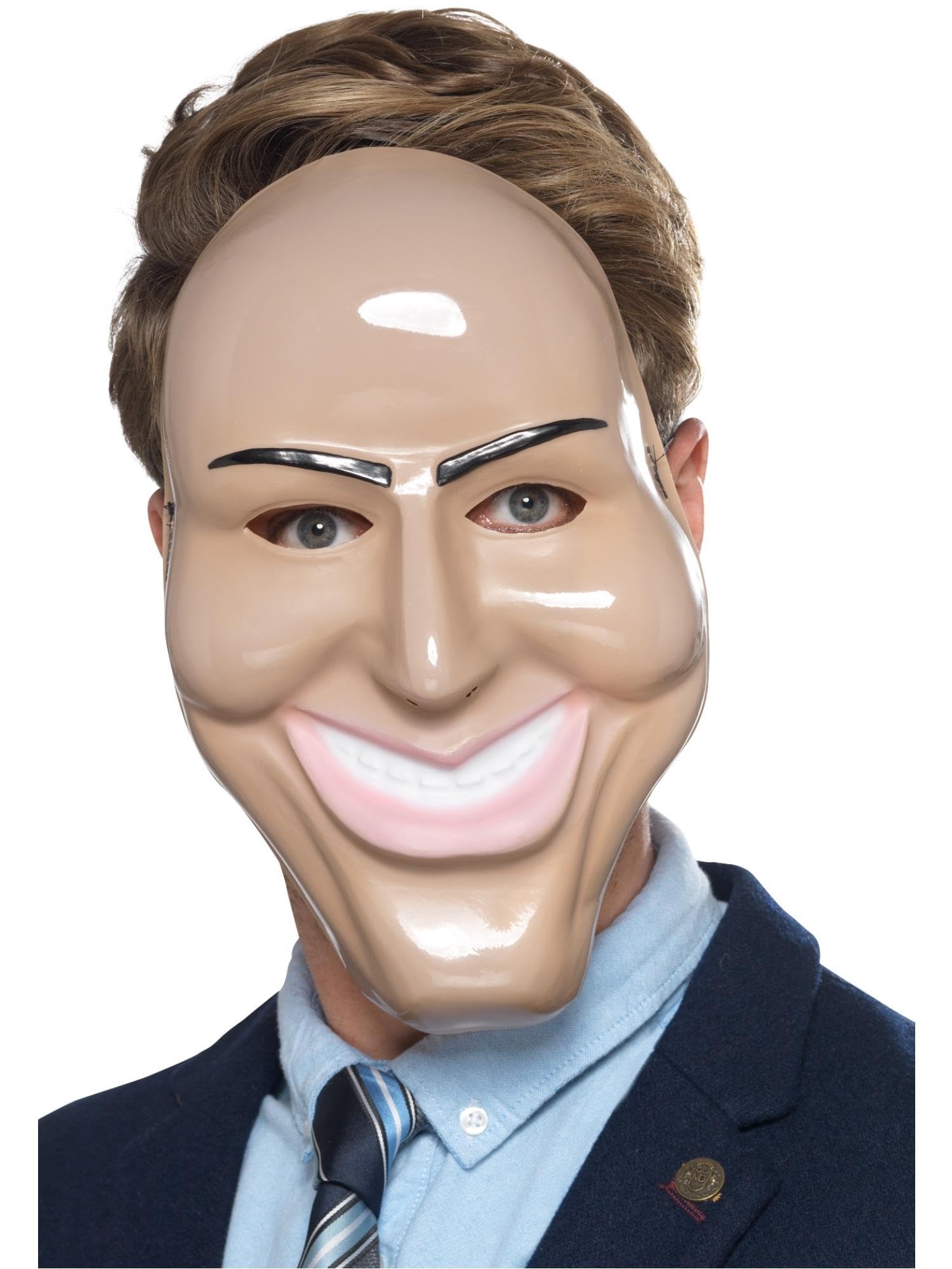 Smiffys Smile Killer Mask, Flesh, Halloween Fancy Dress Accessory, Serial Killer Dress Up Masks