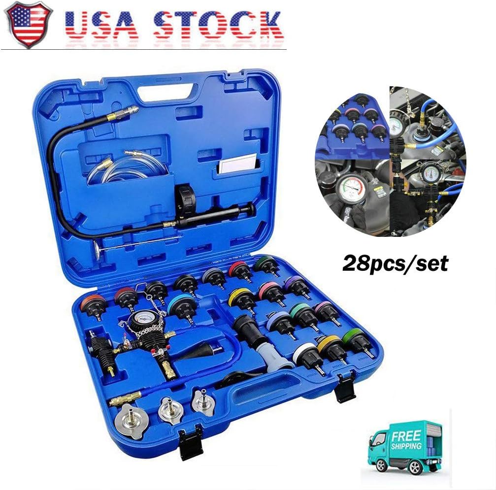 Automotive Adapters Radiator Pressure Tester Kit, (Ship from US) Vithconl 28 PCS Adapters Radiator Pressure Tester Kit Coolant Vacuum Type Cooling System