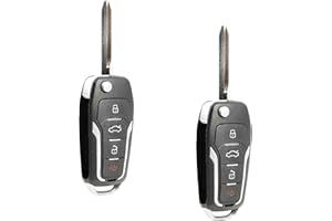 2X Key Fob Remote Replacement Flip 4-Button for 2013-2018 Ford C-Max Escape F150 Focus Transit Connect (OUCD6000022, 80 Bit)