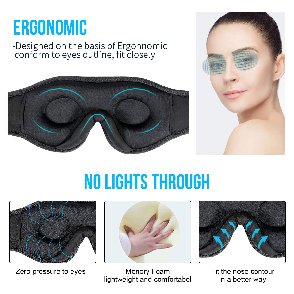 Mua Sleep Headphones,3D Sleep Mask Bluetooth 5.0 Wireless Music Eye