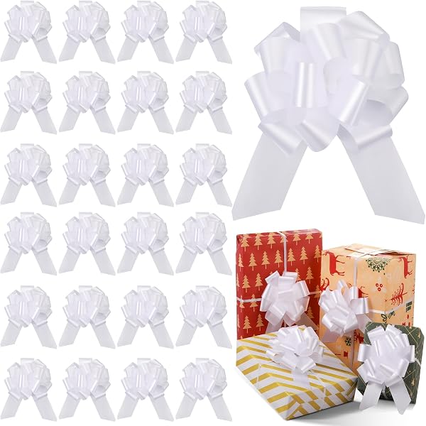 Big Bows 5 PCS 7 Inches Large Pull Bows Wrapping Pull Bow Ribbon,Blue ...
