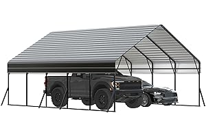 MOCHALIGHT 20'x25' Metal Carport, Heavy Duty Car Ports Kit for Trucks, Boats, RV, Tractor, Reinforced Frame with Anchors, Easy Assembly