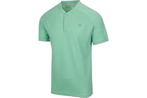 Three Sixty Six Collarless Golf Shirts for Men - Men’s Casual Dry Fit Short Sleeve Polo, Lightweight and Breathable