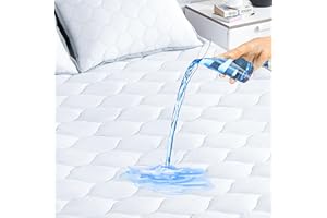 Glaciman 100% Waterproof Mattress Protector Full Size, Soft Fabric Mattress Cover Breathable and Skin-Friendly, Noiseless Mattress Pad Deep Pocket, Grey Piping