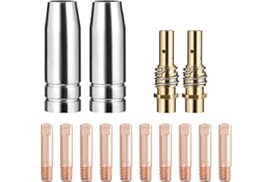 Welding Knight MB15 15AK MIG Welding Torch Kit Contact Tip 0.035" 0.9mm Nozzle Diffuser MIG Gun Replacement Accessories (0.035") 14-pk