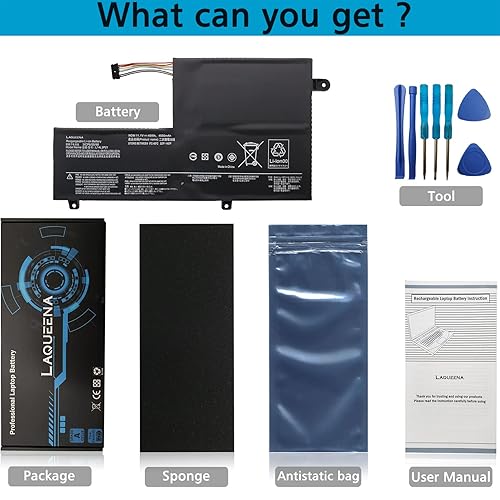 Laqueena L 14 L 3 P 21 Lenovo Flex 3-1470 Flex 3-1570 Edge 2-1580シリーズ内蔵L 14 M 3 P 21 L 14 M 2 P 21 L 14 L 2 P 21 11.1 V 45 Wh 3セル LAQUEENA L14L3P21 Laptop Battery Compatible with Lenovo Flex 3