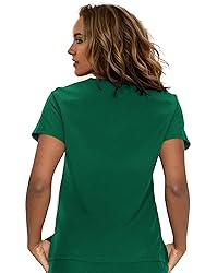 floralhue Scrub Tops for Women, Curved V-Neck Scrub