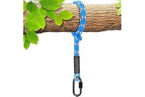 BeneLabel Tree Swing Rope, Hammock Tree Swing Hanging Strap, Heavy Duty Carabiner, for Indoor Outdoor Swing Hammock Playground Set Accessories, 4 ft, 1 Pcs, Blue