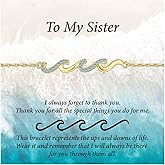 Wave Bracelets for Women - Valentines Day Gifts for Her, Jewelry Gift for Bestie, Sister, Mom, Daughter, Wife, Girlfriend, Grandma, Aunt | 21st 30th 40th 50th 60th 70th Birthday Gifts for Women