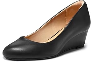 mysoft Women's Wedge Pumps Low Heel Closed Toe 2in Dress Shoes