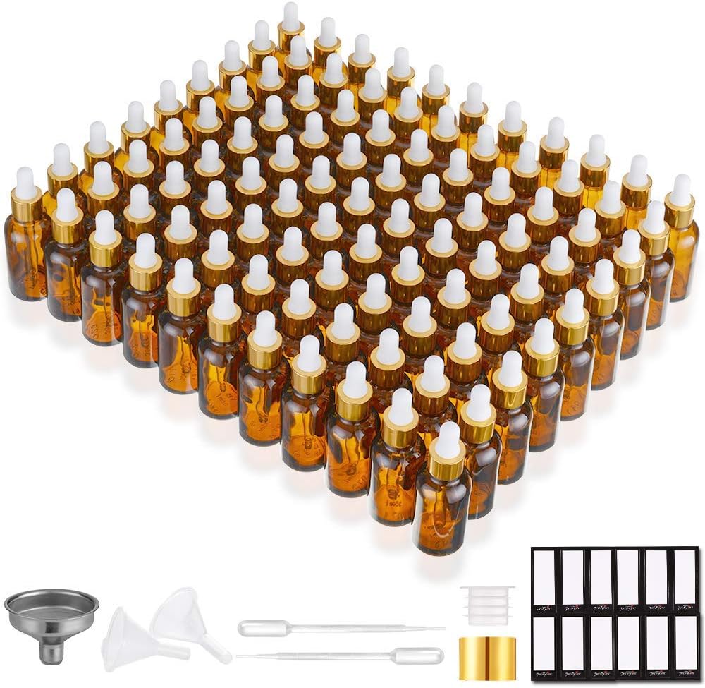 Download Amazon Com Prettycare Eye Dropper Bottle 1 Oz 99 Pack Amber Glass Bottles 30ml With Golden Caps Extra Plastic Measured Pipettes Labels Funnel Empty Tincture Bottles For Essential Oils Home Improvement