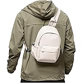 SEAFEW White Sling Crossbody Bag for Men Women, Tactical Backpack Shoulder Daypack Mini Anti-Theft Cross Body Motorcycle Chest Bags, Small One Strap Fanny Back Pack for Casual Travel Hiking Sport Gym