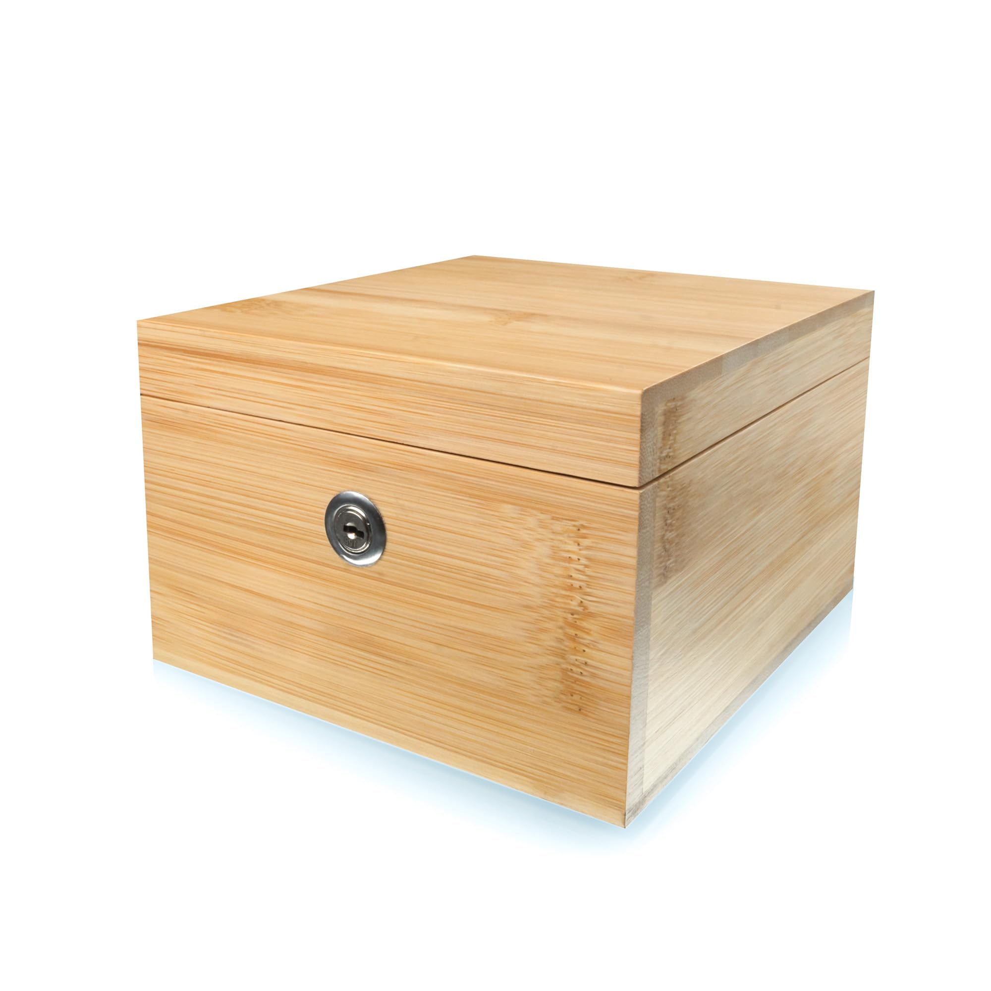 surebox Small Lockable Box - Bamboo - Lock & Key - Secure Home Storage