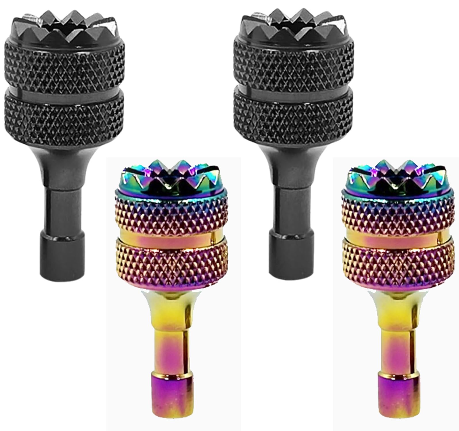 Amazleer 4PCS Drone Controller Stickers, Drone Joysticks Replacement for DJI Mini 3, Mini 4, Air 3, Mavic 3 Pro, RC Smart Controller Aluminum Alloy (Black&Rainbow) — image 1