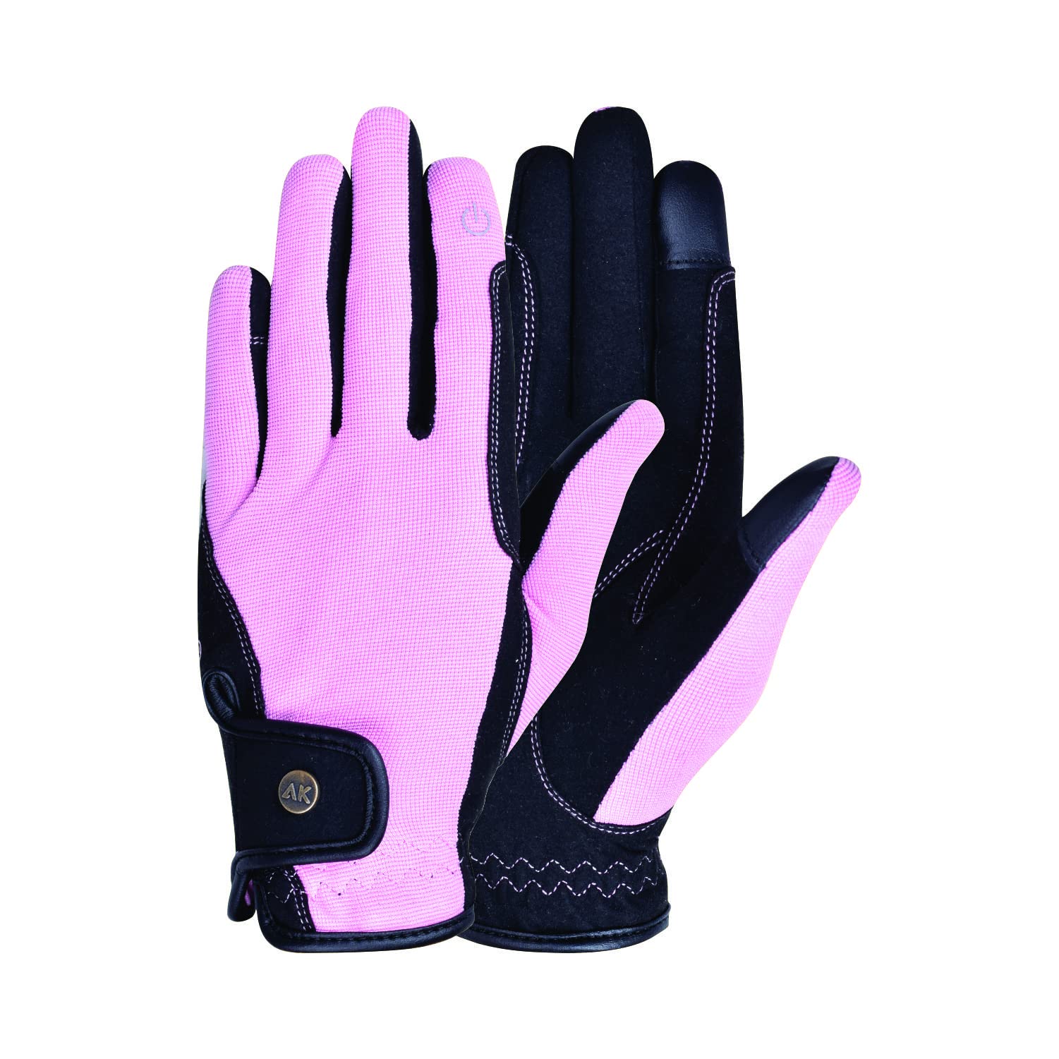 AK Fine Tech Micro Suede Riding & Multifunctional Horse Riding Gloves AKRS-8484 (S, Pink)