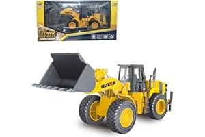 Gemini&Genius Loader Toy 1/35 Scale Die-cast Construction Vehicle Site Wheeled Loader Alloy Toys for Kids, Heavy Metal Dozer 