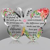 Yinder Acrylic Christmas Appreciation Thank You Gifts, Butterfly Style | Appreciation Gifts with Inspirational Quotes Gift for Coworker Employee Nurse Acrylic Xmas Desk Decor for Teacher Leader Boss
