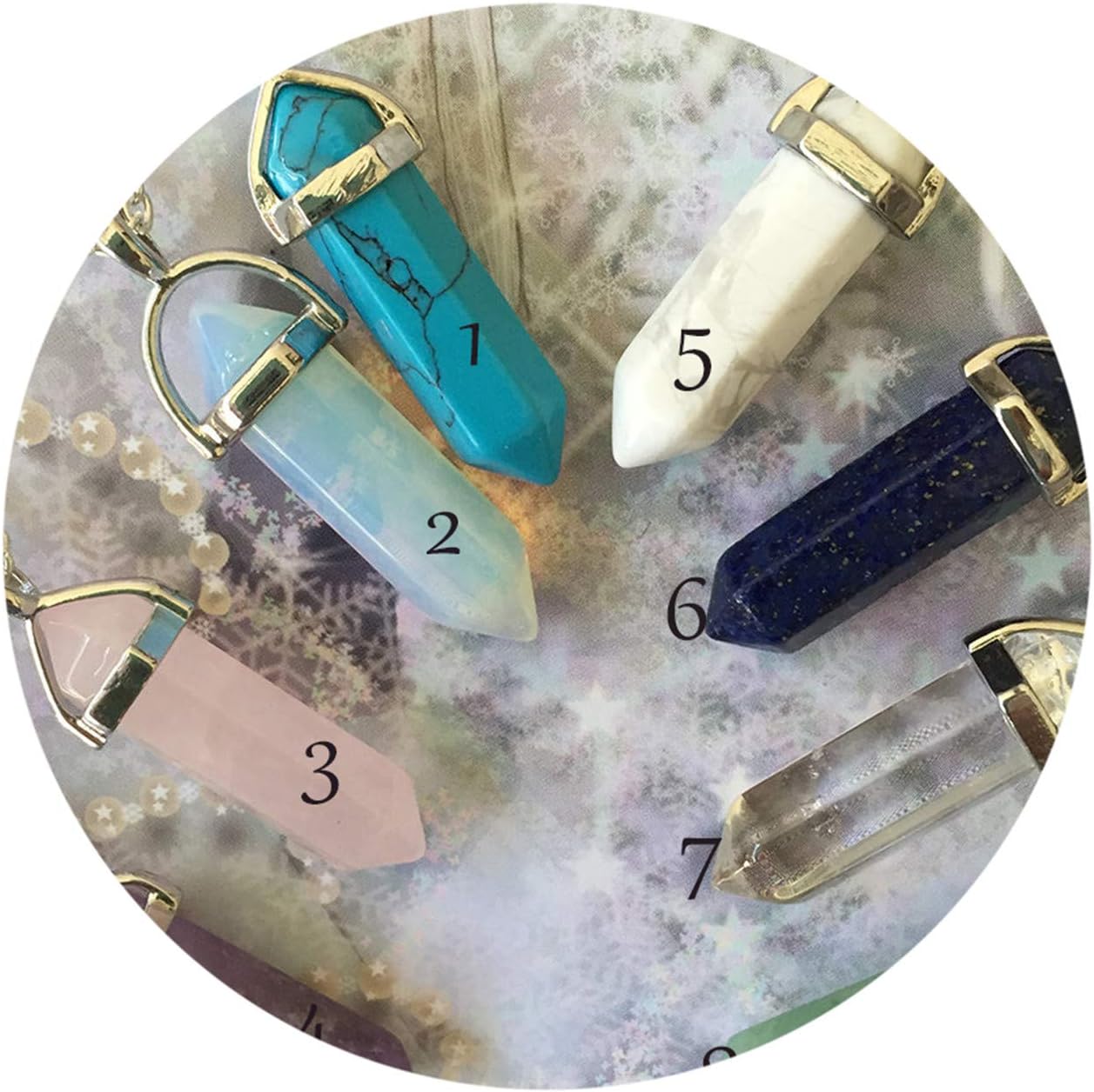 Crystal Pendant Necklaces Opalite White Howlite Lapis Clear Quartz Crystal Aventurine Crystal Pendant XL4