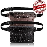 Portzon Waterproof Pouch, Fanny Pack, Dry Bag Pouch with Waist Strap, 3 Zipper Design Perfect for Boating Swimming Snorkeling