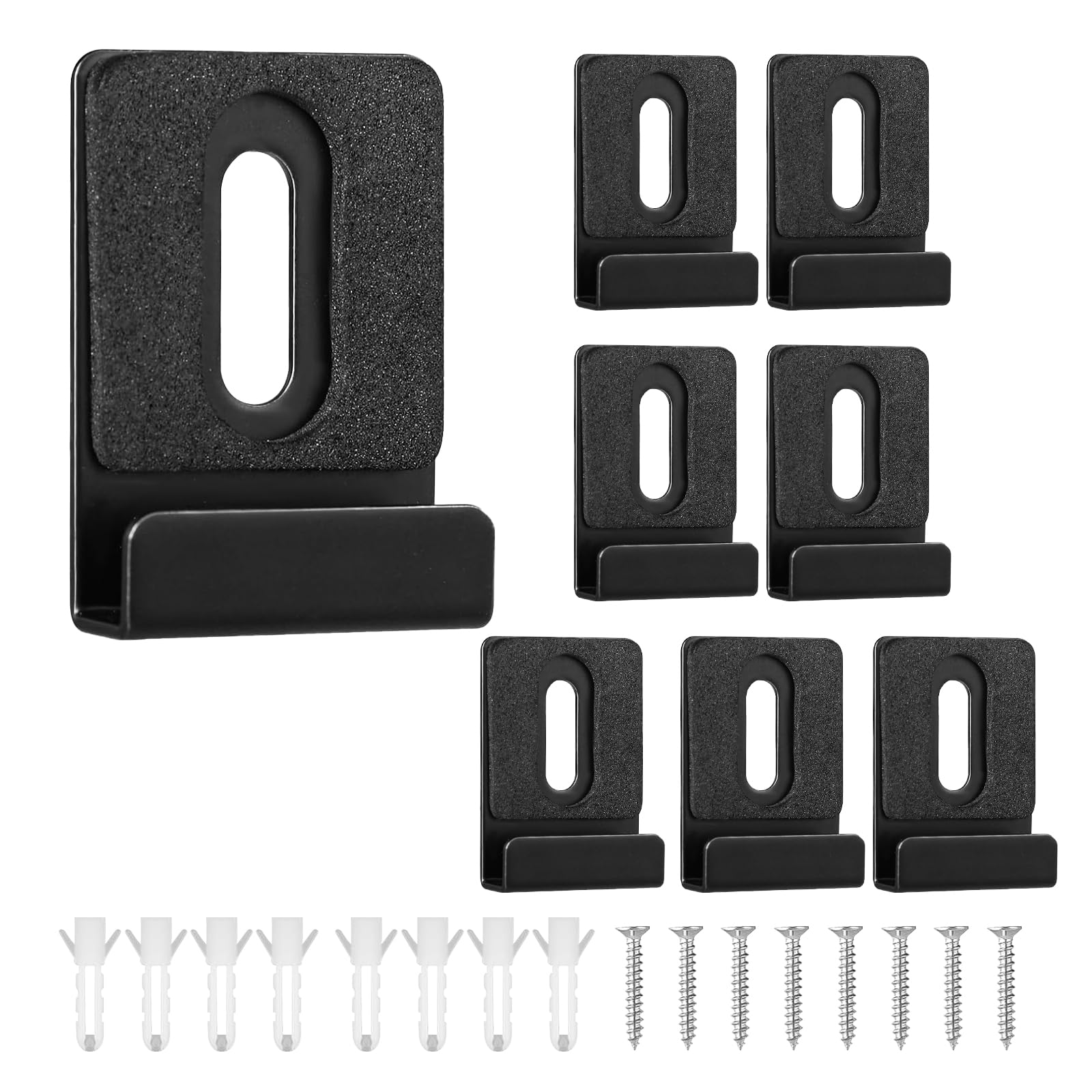 8 Pcs Mirror Fixings, Metal Mirror Clips Heavy Duty Wall Mount for Frameless Mirror & Tile (8 Pcs Black)