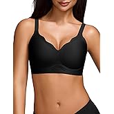 CALWINK Wire-Free Lace Bra for Women Excellent Support Push up Bra Tshirt Bra
