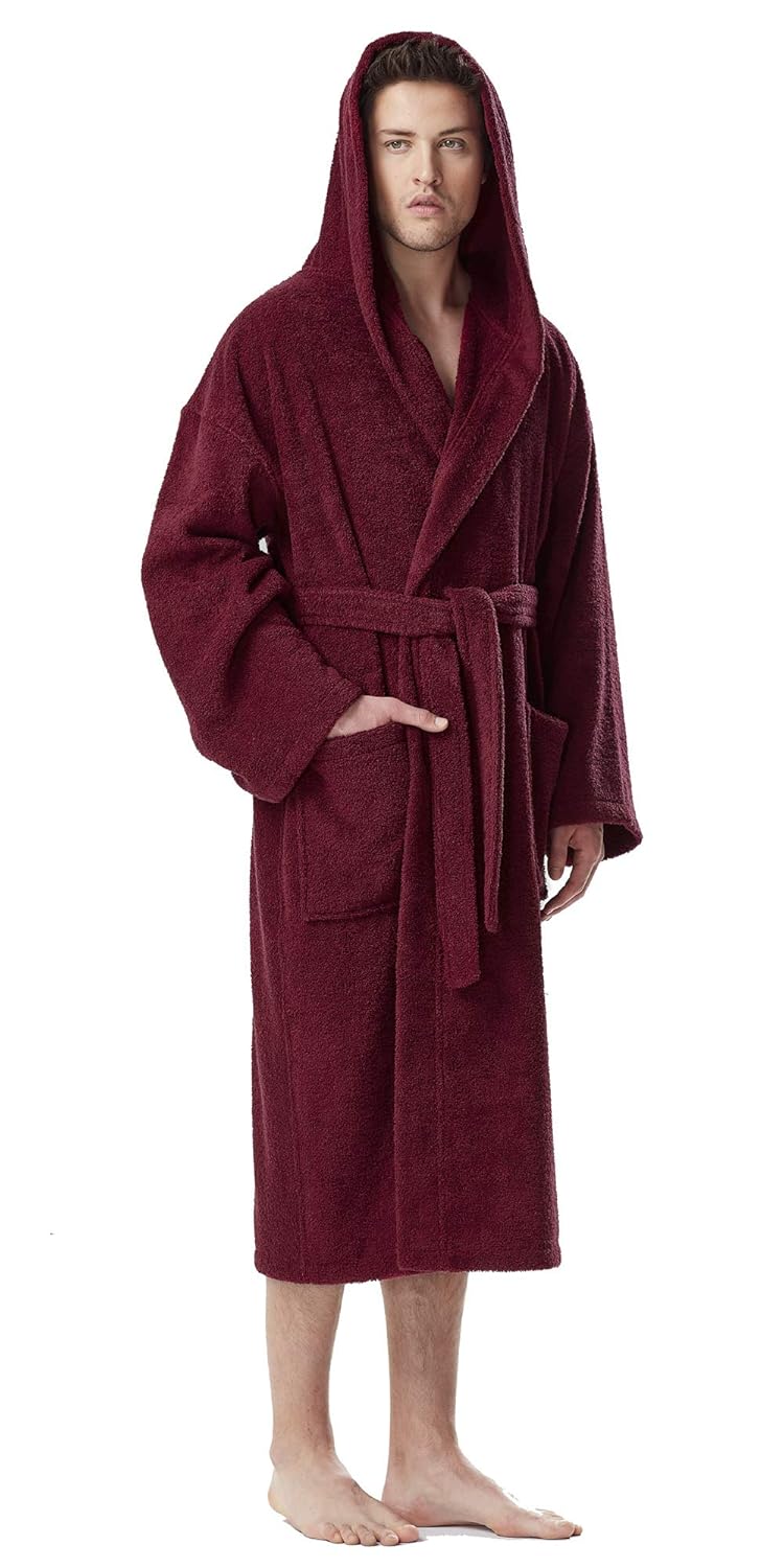 Vetements Peignoirs De Bain Astra Peignoir De Bain Pour Femme Homme A Capuche 100 Coton En Tissu Eponge Longueur Moyenne