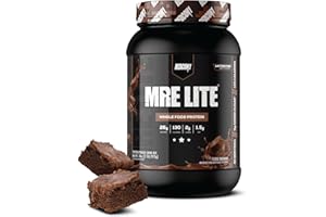 REDCON1 MRE Lite Whole Food Protein Powder, Fudge Brownie - Low Carb & Whey Free Meal Replacement with Animal Protein Blends 
