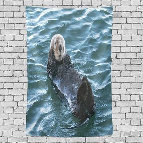 Amazon Co Jp タペストリー 壁掛け カリフォルニア州 ラッコ柄ファブリック装飾用品 長方形 間仕切り インテリア カーテン 模様替え 遮光 目隠し 掛け物 窓カーテン 新居祝い 贈り物 ホーム キッチン