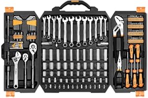 DEKOPRO 192 Piece Mixed Tool Kit Home Mechanics Repair Tool Set,Auto Repair Hand Tool Set Wrench Set with Plastic Toolbox Sto