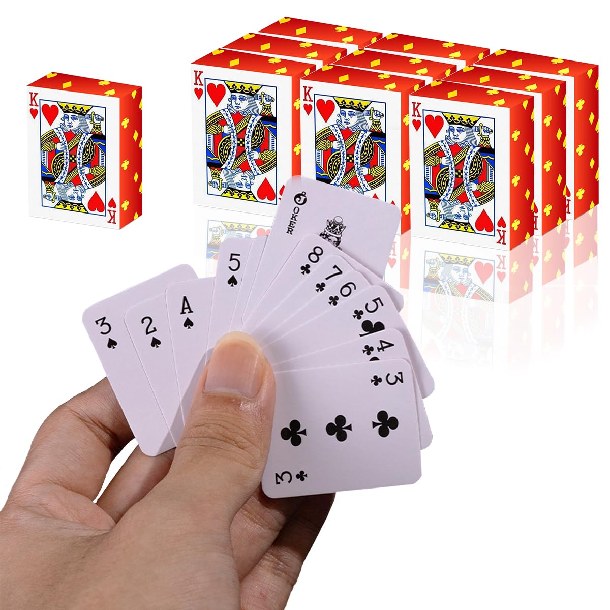 Photo 1 of ***PARTIAL SET MISSING 2 - PRICE ADJUSTED*** SHOWHIHI Mini Playing Cards 10 Pack, 1.65" Mini Deck of Cards, Durable & Portable for Gifts, Parties, Travel Fun