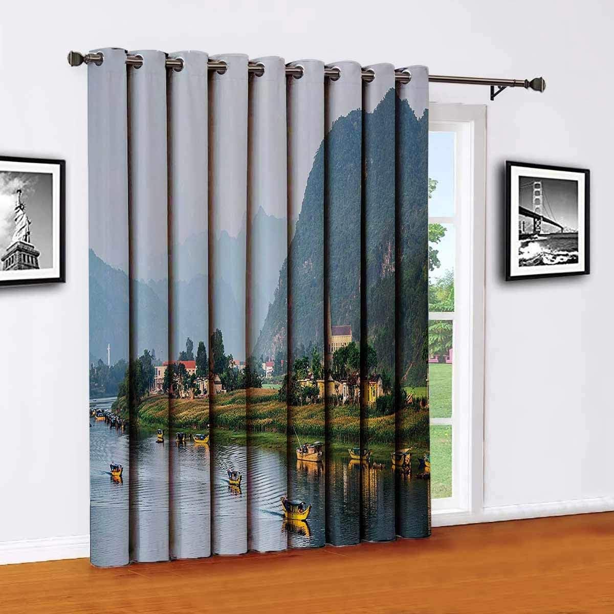 Lake House Decor Collection Polyester Blackout Curtains