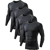 5 or 4 Pack Compression Shirts for Men Long Sleeve Athletic Base Layer Undershirt Gear T Shirt for Workout