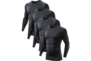 TELALEO 5 or 4 Pack Compression Shirts for Men Long Sleeve Athletic Base Layer Undershirt Gear T Shirt for Workout
