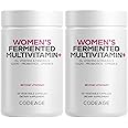 Codeage Women’s Daily Multivitamin, 25+ Vitamins & Minerals, Fermented, Organic Whole Foods, Probiotics Supplement - Vitamin A, Vitamin B, Vitamins C, D, E & K, Omega 3, Zinc – Vegan - 2 Pack