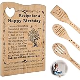Birthday Gifts for Women Men, Recipe for A Special Happy Birthday Gifts Ideas for Her Him Boyfriend, Girlfriend & Best Friend, Decorative Bamboo Cutting Board with Handle Personalized Cutting Board